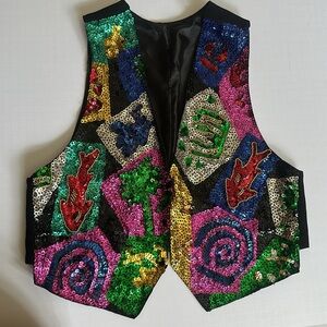 Colorful 80s 90s Sequin Vest